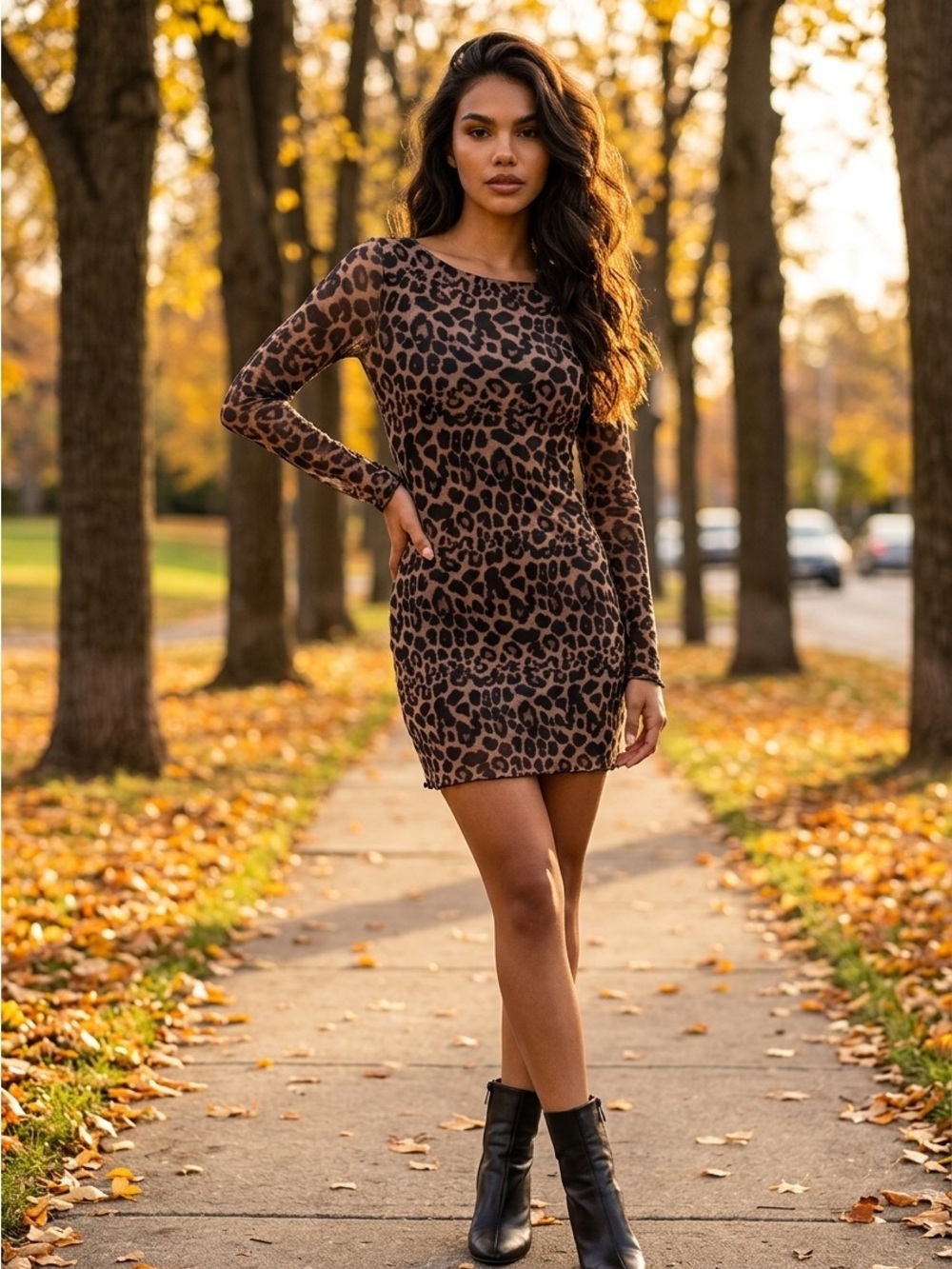 Milumia Black Leopard Trim Shift Dress